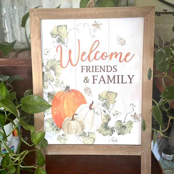 🍁 FALL HOME DECOR - Cute Pumpkin Welcome Sign - Picture 1 of 4